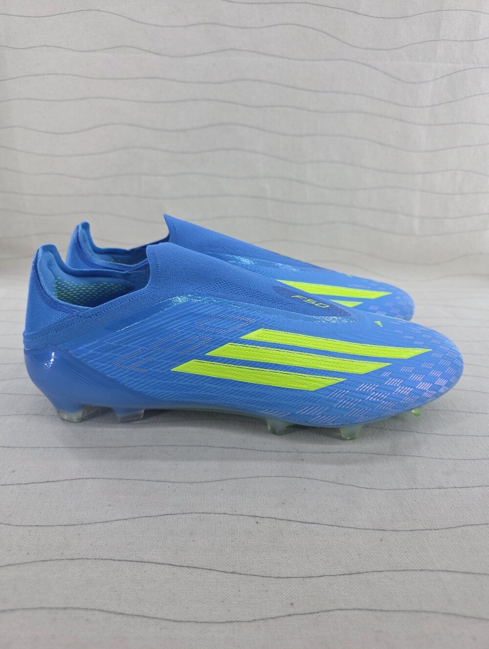 Adidas F50 Elite Laceless FG Lucid Blue Soccer Cleats JR6461 Sz 9.5 Men/10.5 Wom